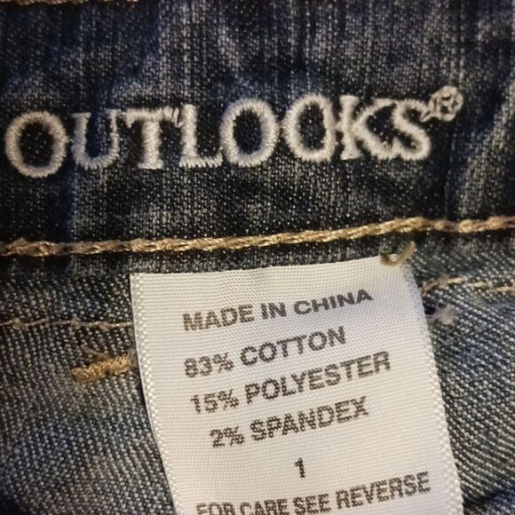 OUTLOOKS Straight Leg Jeans Low Rise Stretch Button Pockets Size 1 27x31 - Picture 5 of 11